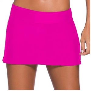 Hot pink swim skirt with built in shorts